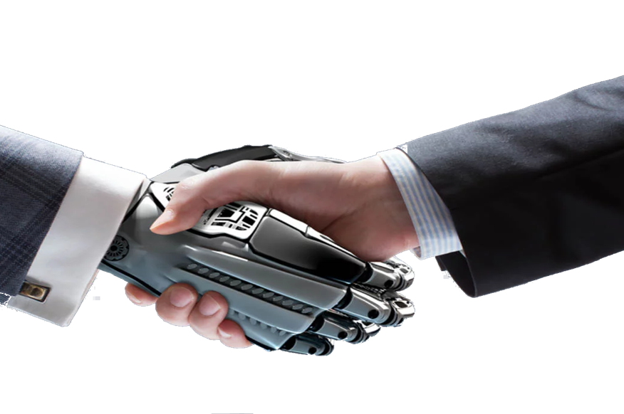 Robot-with-human-handshake geknipt